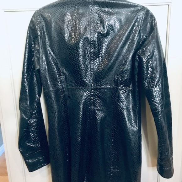 Arden B Animal Print Genuine Leather Trench Coat - Picture 5 of 8